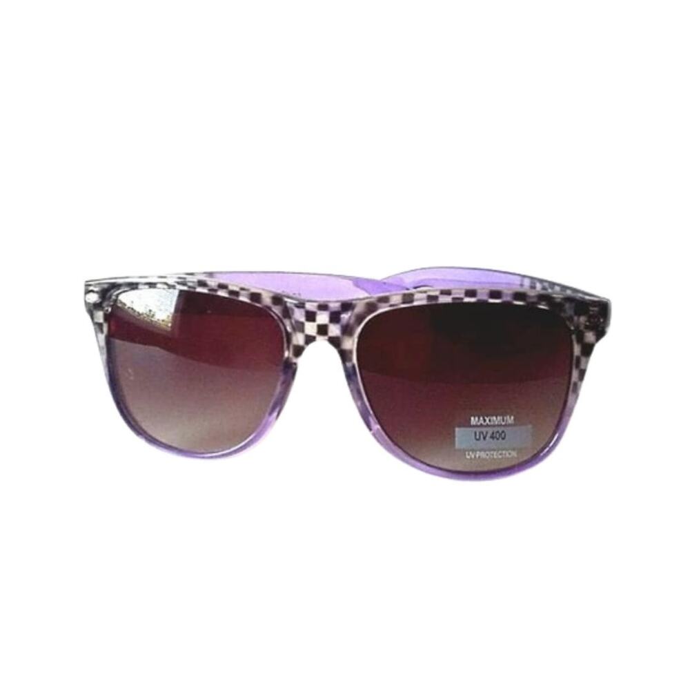 Purple Checkerboard Sunglasses UV400 Protection